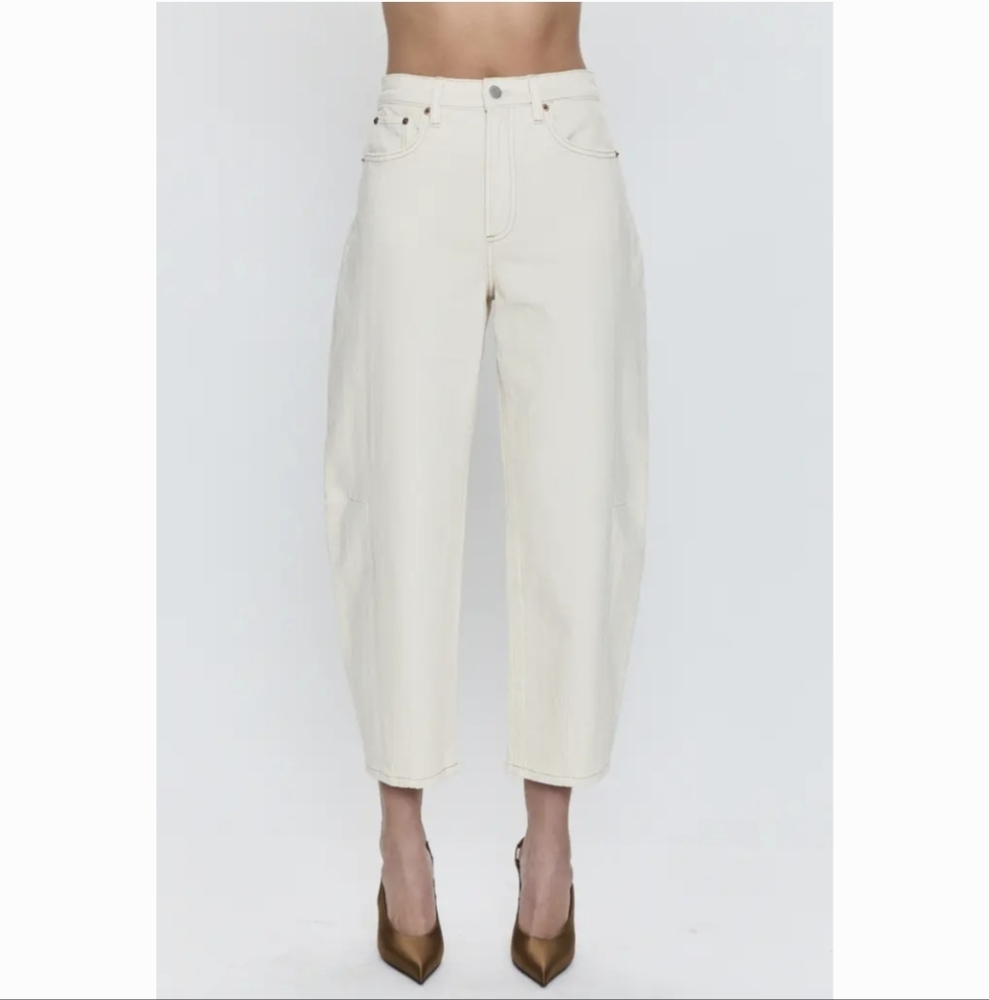 Jeans from the movie Devil Wears Prada 2! Pistola Cropped Wide-Leg Jeans barrel